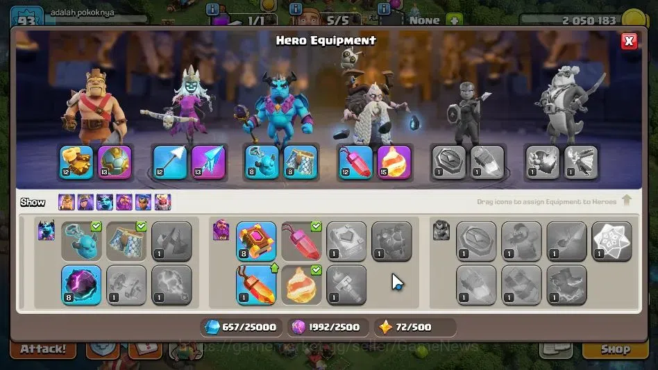 Clash of Clans Accounts TH 12-BH 8|LV 93|HH 5|BK 43,AQ 43,GW 19,MP 22|BM 1 image 10