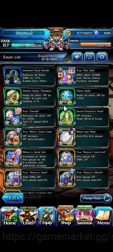 Grand Summoners Accounts Global|Rank 87|598 cc|15 Ascend+6 TW|(Emiya,DL Rim image 13