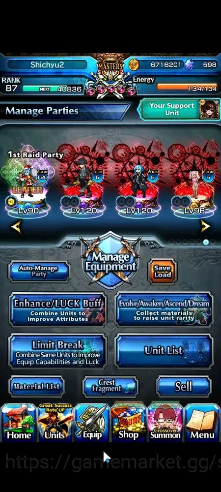Grand Summoners Accounts Global|Rank 87|598 cc|15 Ascend+6 TW|(Emiya,DL Rim image 2