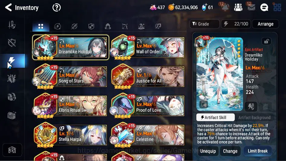 Epic Seven Accounts GBL Unverif|New Era|9 ML(LOT Scales,Har setti,A Yu image 8
