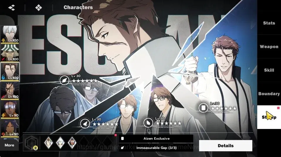 BLEACH: Soul Resonance Accounts NuverseSEA|Lv73|11SSR [(AizenB1,KisukeB2,Szayela,K image 13