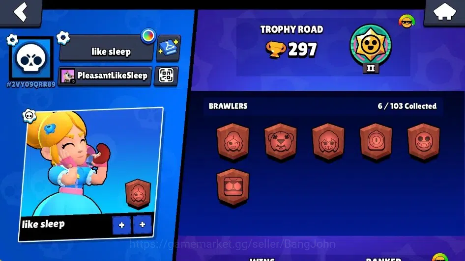 Brawl Stars Accounts Global|297 Tropyh|6 Brawlers-1 Max Lv. [Piper]|1 E image 2