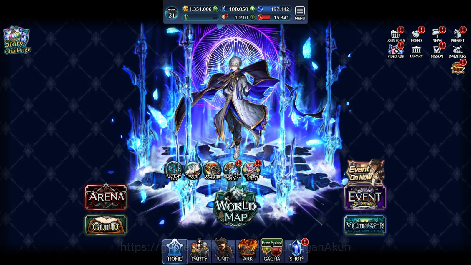 Last Cloudia Accounts Mid‑Game GLOBAL Rank21|100k Crystal|G Lilaha,SR Maddine,HL Roland,Yashamaru,AoG Baran+Other|1 UR+3 SSR 4