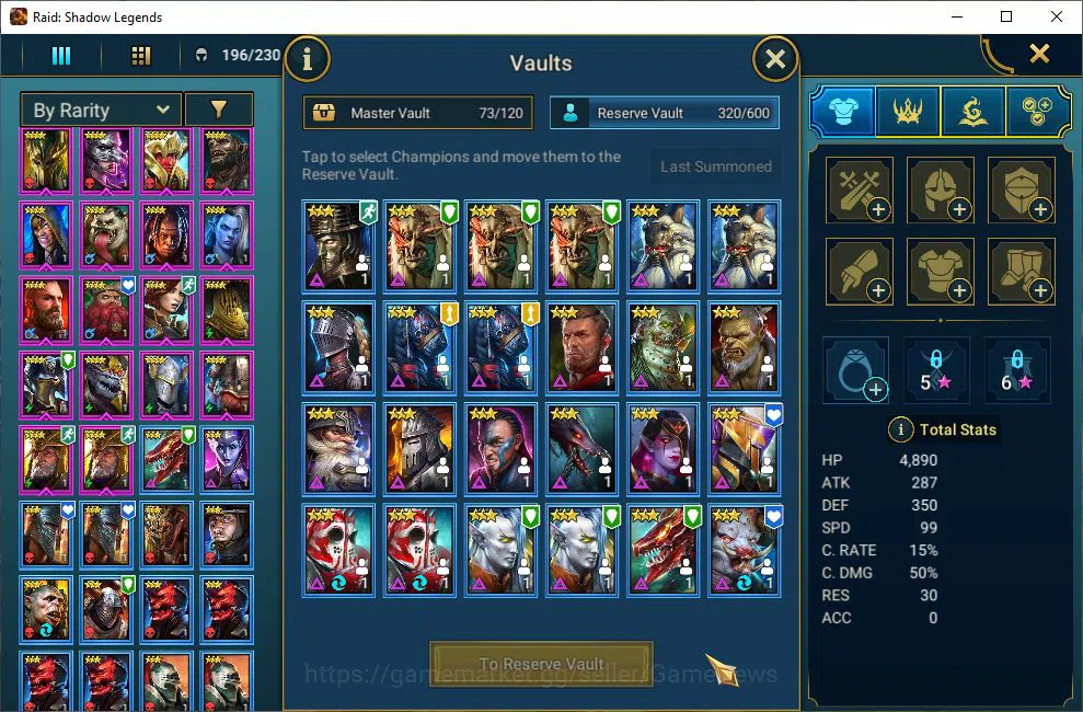 Raid: Shadow Legends Accounts Starter Lv6 889K Power|1 Mythic(Galathir)+24 14
