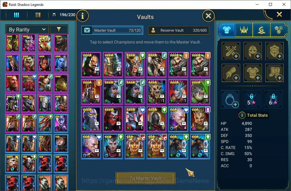 Raid: Shadow Legends Accounts Starter Lv6 889K Power|1 Mythic(Galathir)+24 6