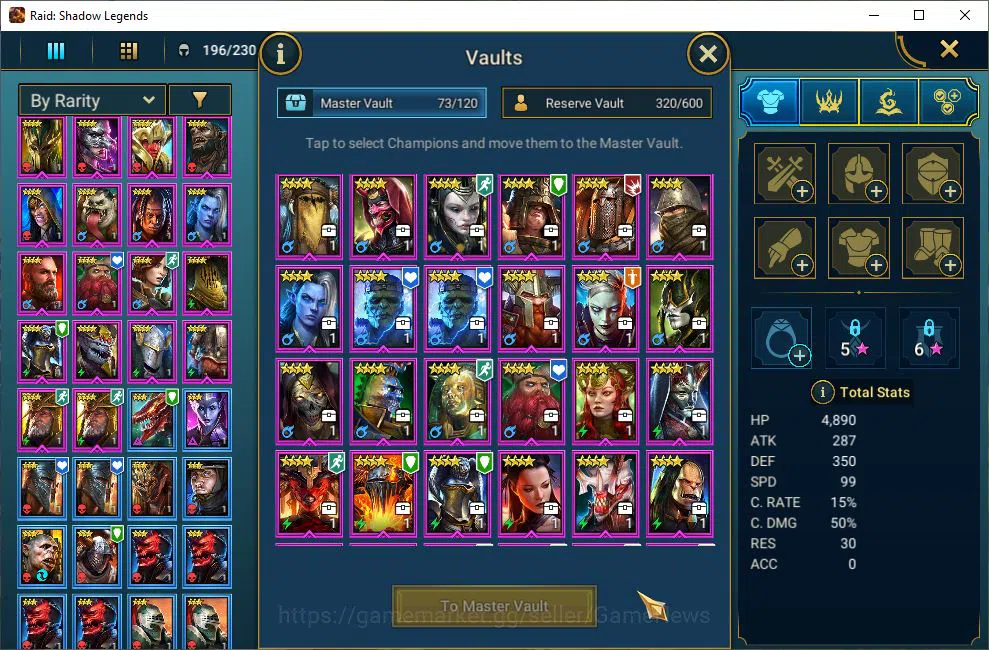 Raid: Shadow Legends Accounts Starter Lv6 889K Power|1 Mythic(Galathir)+24 7