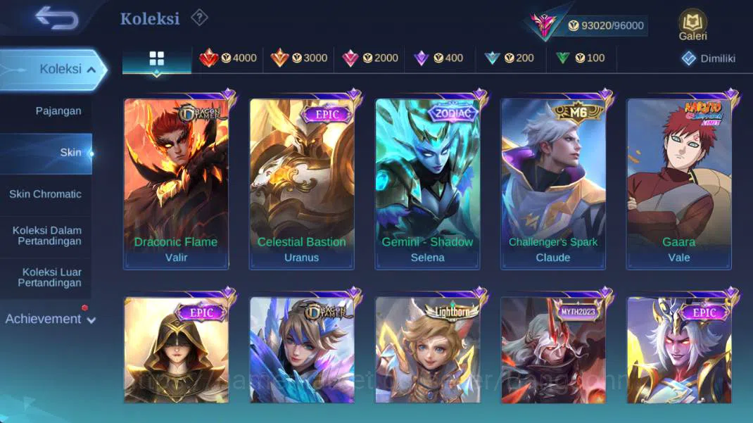 Mobile Legends: Bang Bang Accounts hero 130+, skin 352 legend franco, prime claude, p image 11