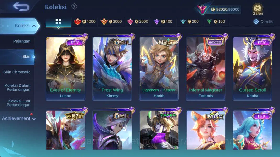 Mobile Legends: Bang Bang Accounts hero 130+, skin 352 legend franco, prime claude, p image 12