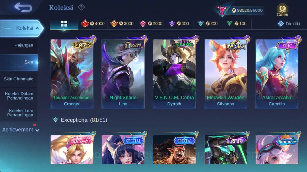 Mobile Legends: Bang Bang Accounts hero 130+, skin 352 legend franco, prime claude, p image 13
