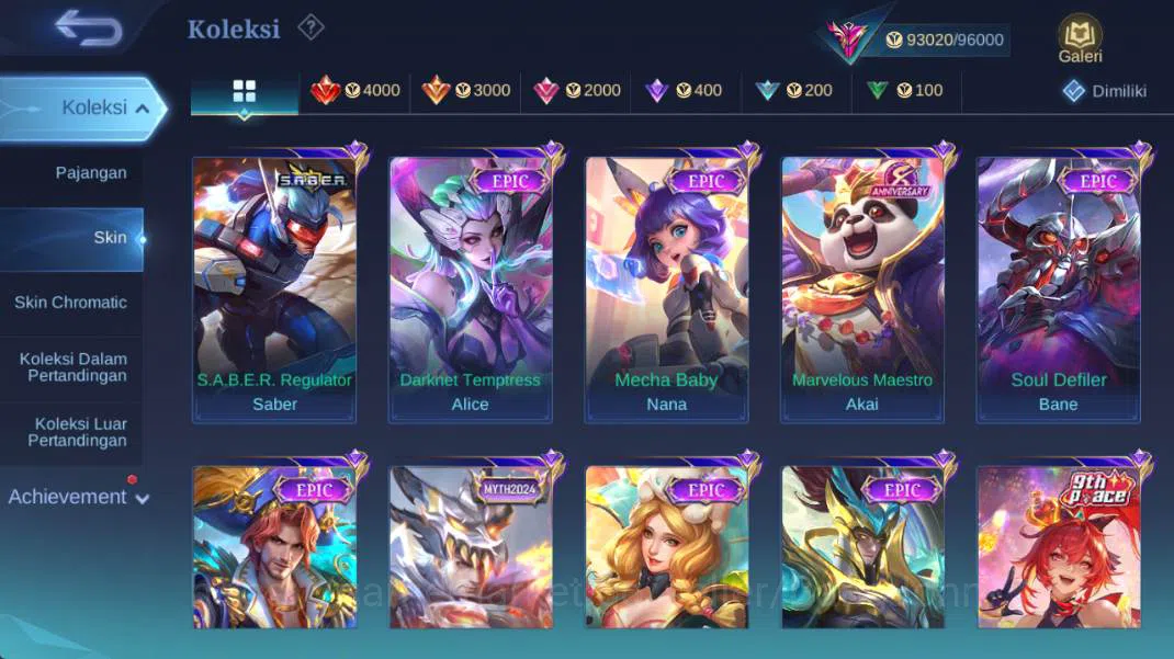 Mobile Legends: Bang Bang Accounts hero 130+, skin 352 legend franco, prime claude, p image 6