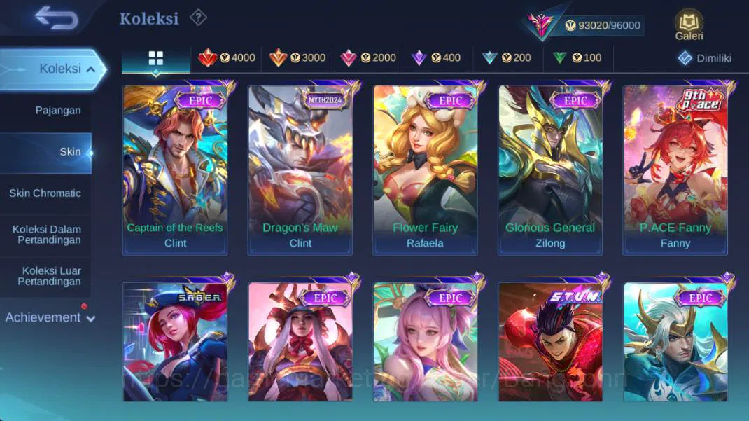 Mobile Legends: Bang Bang Accounts hero 130+, skin 352 legend franco, prime claude, p image 7