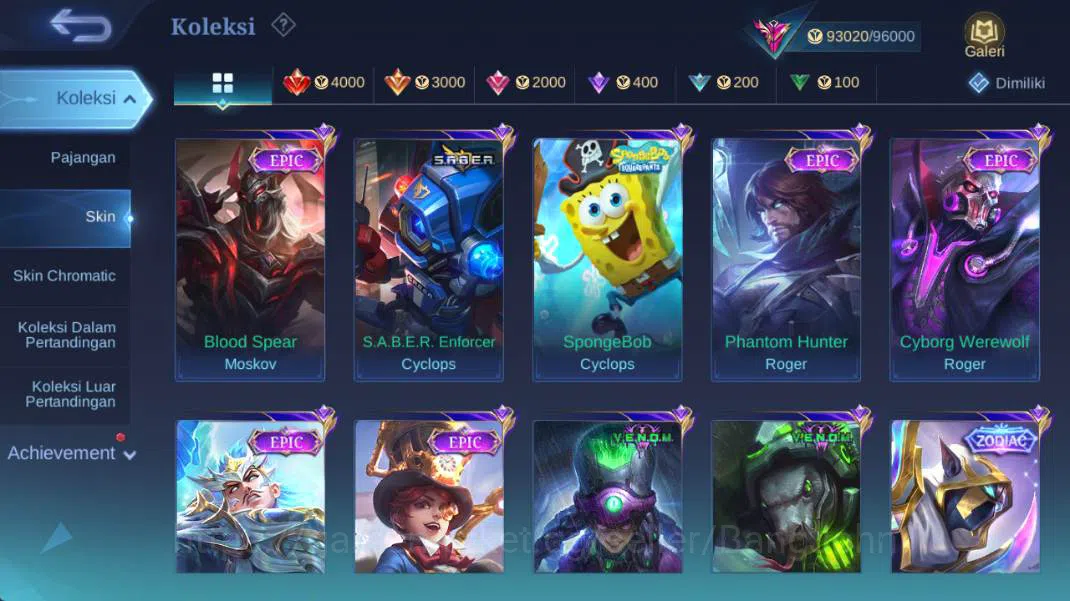 Mobile Legends: Bang Bang Accounts hero 130+, skin 352 legend franco, prime claude, p image 9