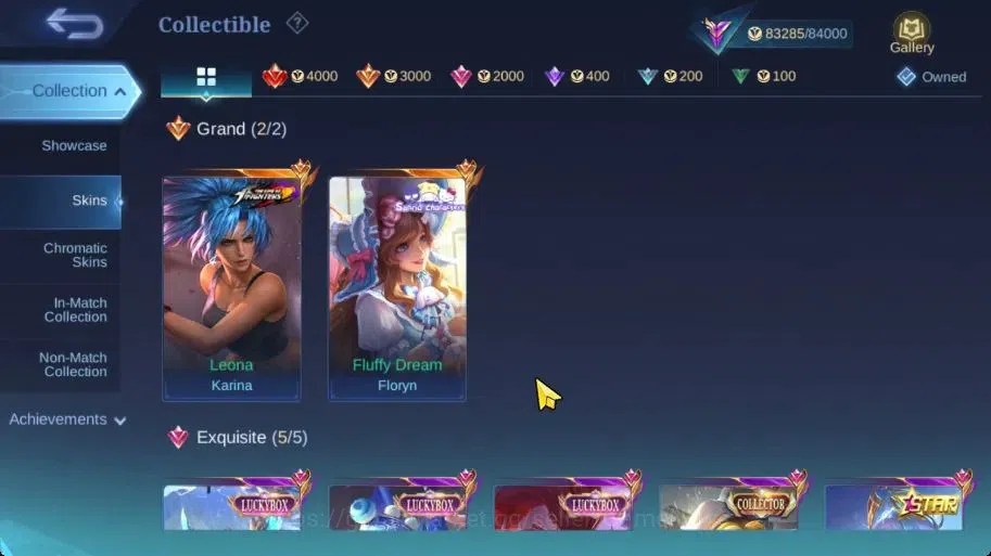Mobile Legends: Bang Bang Accounts Collector Hero 133|Skin 332|Highest Glory 99|Karina KOF,Floryn 5