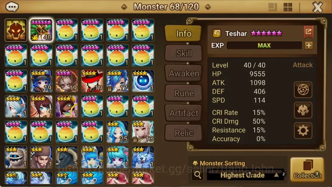 Summoners War: Sky Arena Accounts GLOBAL | NB 5 TESHAR,Starter Gacha 115 12Y+160 11Y image 2