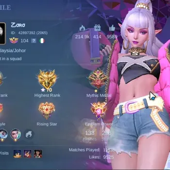 Mobile Legends: Bang Bang Accounts Collector Hero 133|Skin 296|Ex Glory 70|Karina