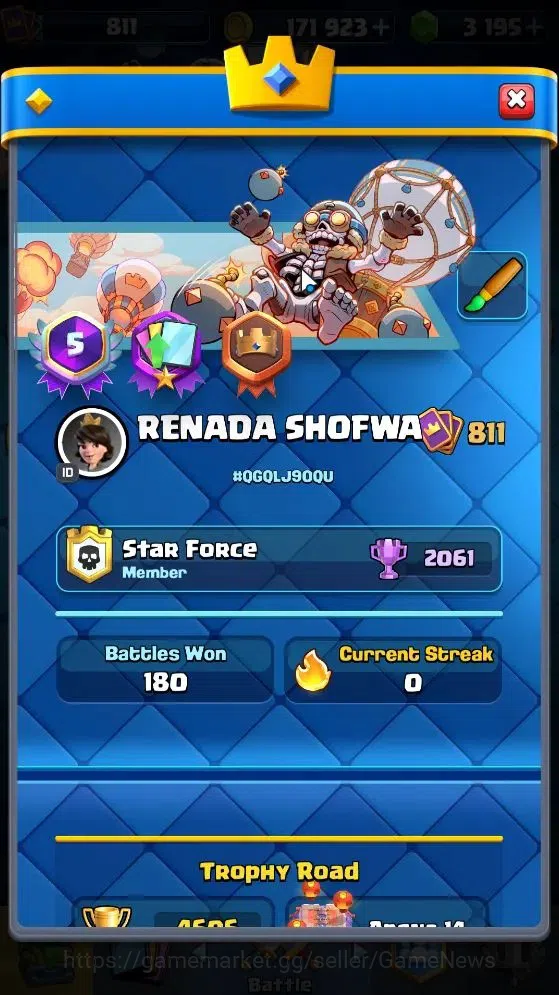 Clash Royale Accounts Lv 10|Trophy 4606|Limited Skin|Card 97/121|1 Hero image 2