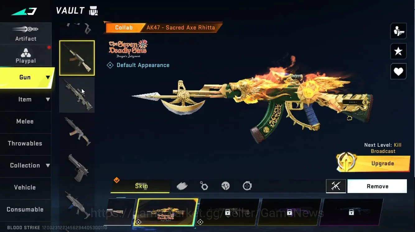 Blood Strike Accounts ASIA|ETERNAL DEagle Lv2|Collab 7DS[AK47,Kar98,QBZ9 image 12