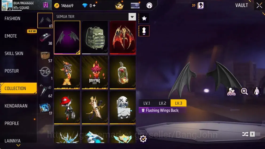Free Fire Accounts Indonesia | Evo(Thompson Lv5) | M1887 Emerald Powe image 12