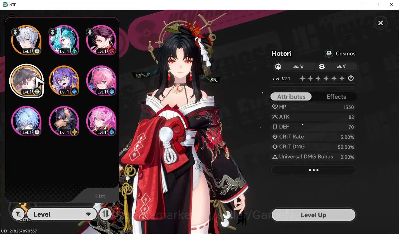 Neverness to Everness Accounts Global EU|HL 3| 2 SSR Limited Hotori, Fadia + 2 SSR Selector On |6 SR|Male MC|Log 1