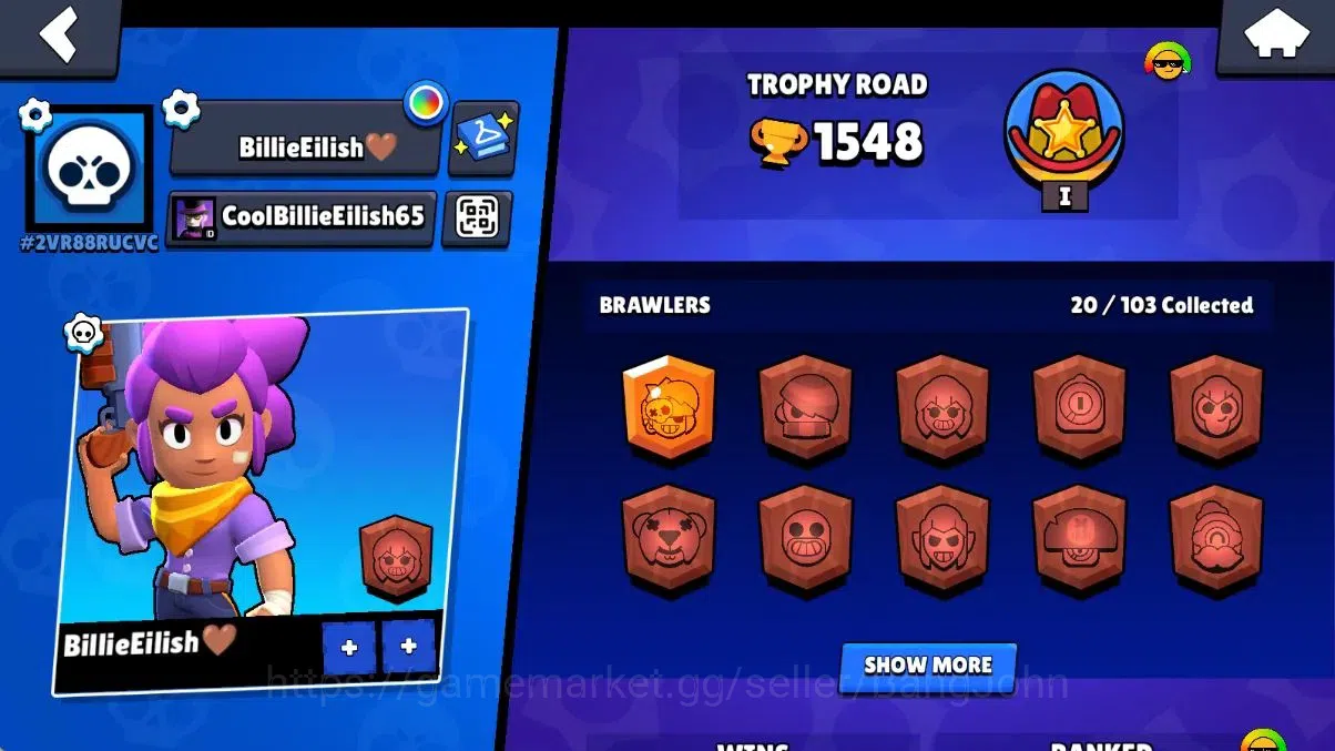 Brawl Stars Accounts Android | 1548 Thropy|20 Brawler -2 Max (Mortis Hy image 2