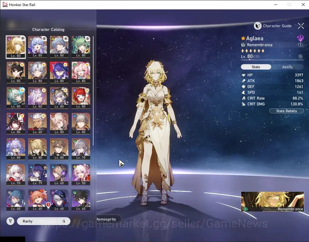 Honkai Star Rail Accounts Asia|TL 70|16 Limited|[Castorice,Aglaea,Acheron]+S image 5