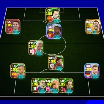 eFootball Accounts High-End Kolektif 3243 Messi bigitime x pack Portugal CR7 x Jordi Alba x Cunha x Aguero x 6 manager