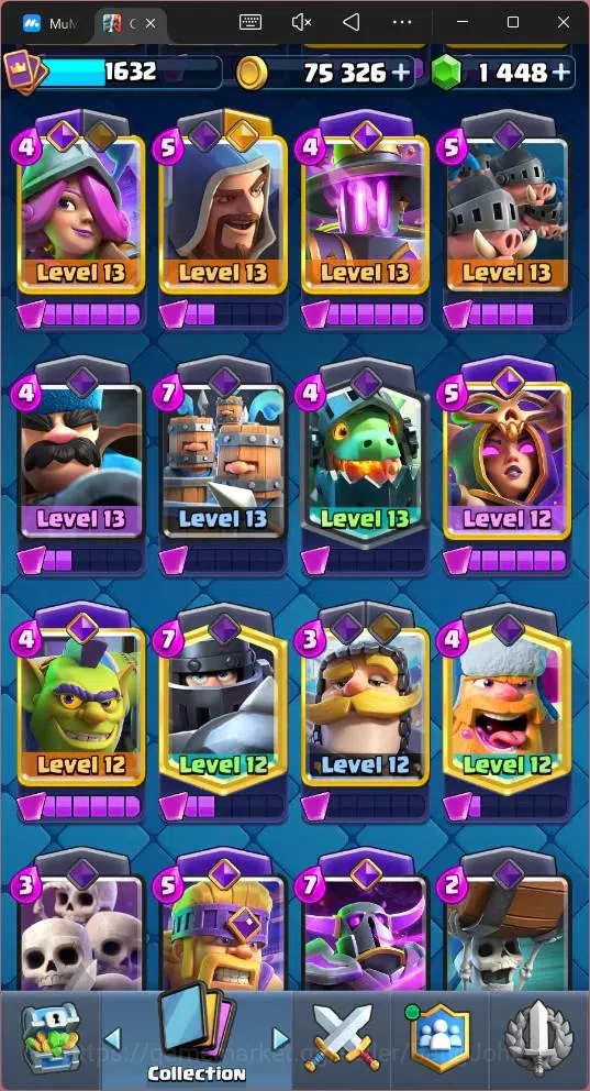 Clash Royale Accounts Global |CL 1632|KTL 15|Trophy 12500|121 Cards|4 Ma image 10