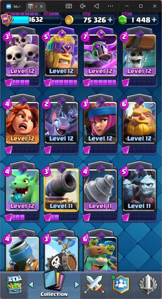 Clash Royale Accounts Global |CL 1632|KTL 15|Trophy 12500|121 Cards|4 Ma image 11