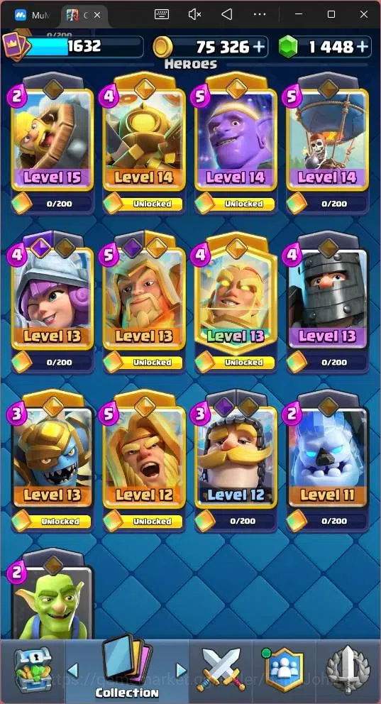 Clash Royale Accounts Global |CL 1632|KTL 15|Trophy 12500|121 Cards|4 Ma image 12
