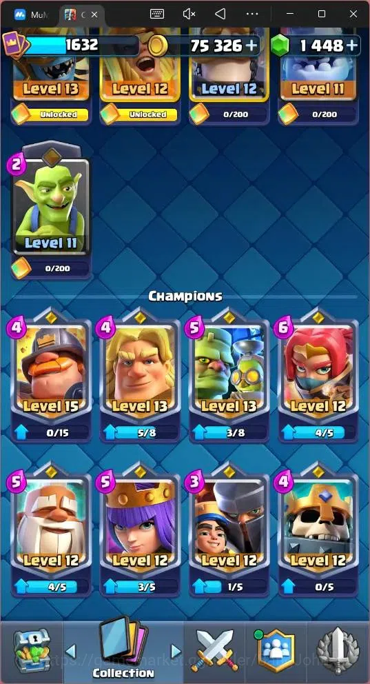 Clash Royale Accounts Global |CL 1632|KTL 15|Trophy 12500|121 Cards|4 Ma image 13