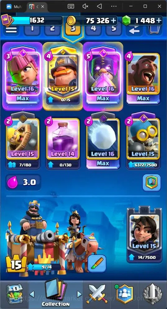Clash Royale Accounts Global |CL 1632|KTL 15|Trophy 12500|121 Cards|4 Ma image 6