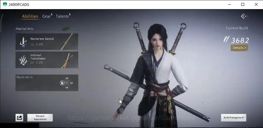 Where Winds Meet Accounts GLOBAL|Lv 5|GS 3682|1 Harmonic Core|Nameless Sword image 5