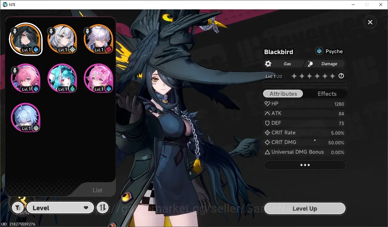 Neverness to Everness Accounts Global NA|Fresh Starter HL 3|2 S-Class,1 Limited|Blackbird A1|Baicang A1|Selector 30/50|1 1