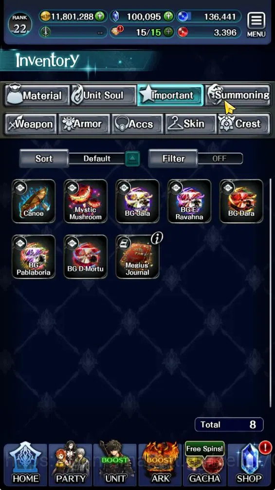 Last Cloudia Accounts Endgame GLOBAL|Rank 22|100k Crystal|Collab BF(G Tilith,FG Vargas)|TopTierUnit(Telestio,G Lilaha,PGT 18