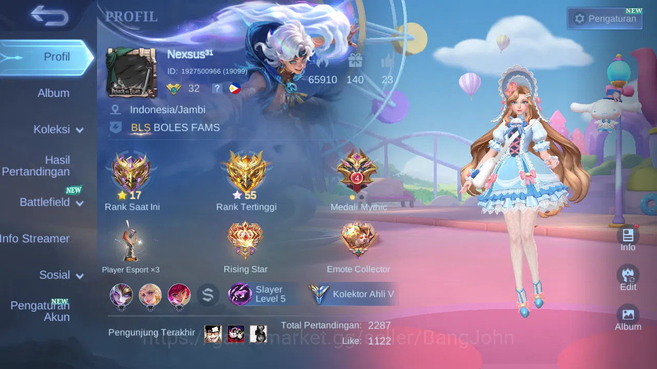 Mobile Legends: Bang Bang Others Hero 62 Skin 84 | KOF Karina | Sanrio Floryn | Lig image 1