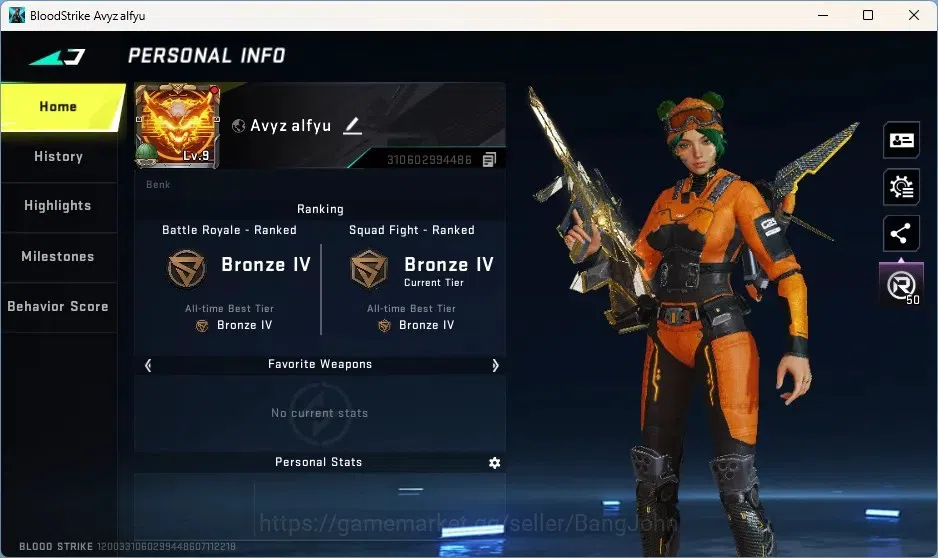 Blood Strike Accounts Starter ASIA | 1 ETERNAL: AUG Empyrean | 75 Eternal Upgrade Point | 1 ULTRA Striker | 1 Ultra Loot 1