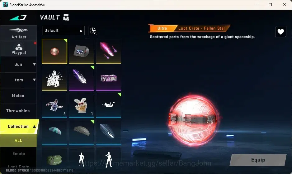 Blood Strike Accounts Starter ASIA | 1 ETERNAL: AUG Empyrean | 75 Eternal Upgrade Point | 1 ULTRA Striker | 1 Ultra Loot 4