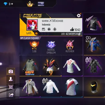 Free Fire Accounts AKUN ANAK BR - ANIMASI LOBY - VAULT IDAMAN - BAJU PUTIH POLOS - VALUT BANYAK BANGET