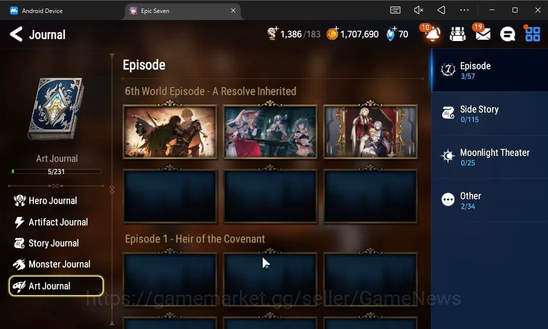 Epic Seven Accounts Starter GLOBAL UnVerif|Starter|1 ML (Conqueror Lilias)+Landy,Tenebria,Aria,Fenne,Etc|Poh ON|1,3K 12