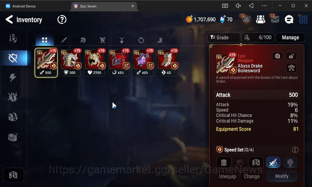 Epic Seven Accounts Starter GLOBAL UnVerif|Starter|1 ML (Conqueror Lilias)+Landy,Tenebria,Aria,Fenne,Etc|Poh ON|1,3K 16
