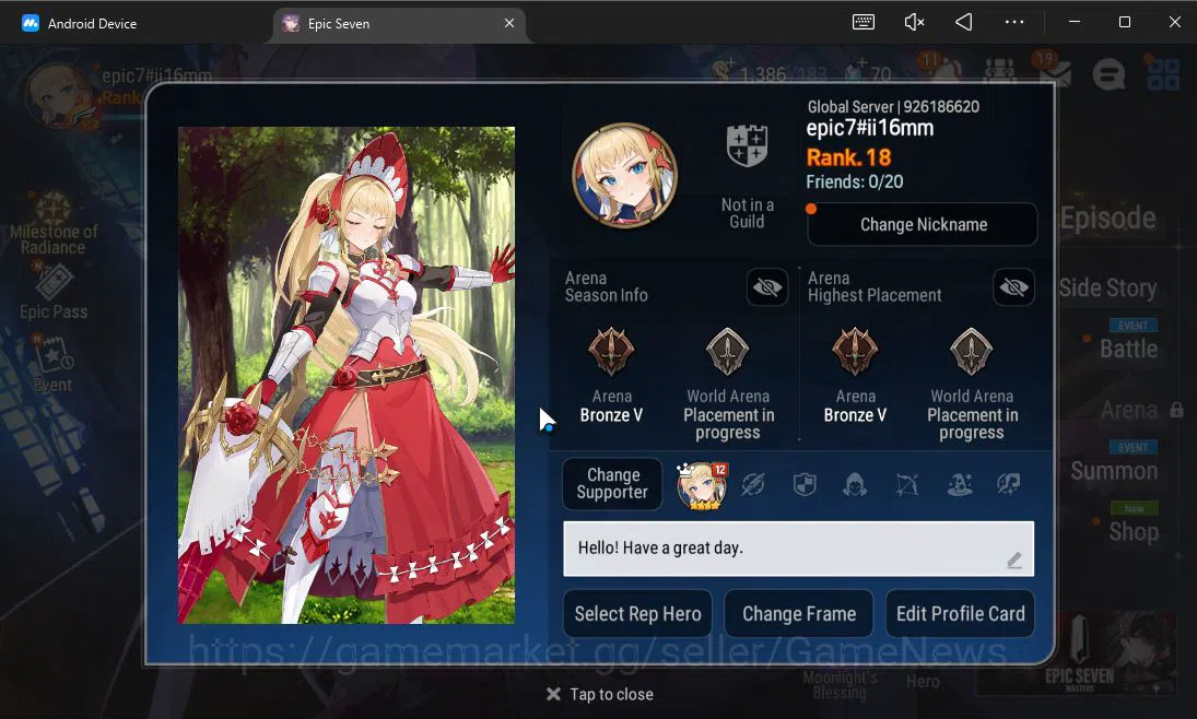 Epic Seven Accounts Starter GLOBAL UnVerif|Starter|1 ML (Conqueror Lilias)+Landy,Tenebria,Aria,Fenne,Etc|Poh ON|1,3K 2