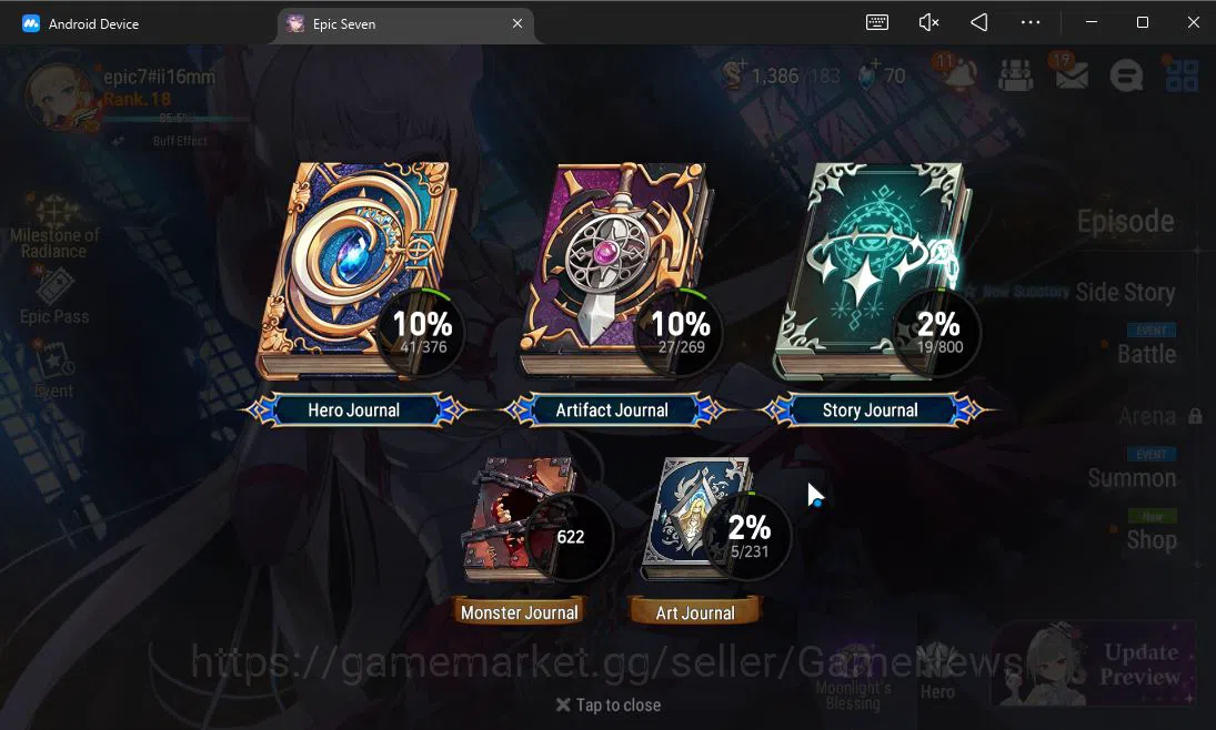 Epic Seven Accounts Starter GLOBAL UnVerif|Starter|1 ML (Conqueror Lilias)+Landy,Tenebria,Aria,Fenne,Etc|Poh ON|1,3K 3