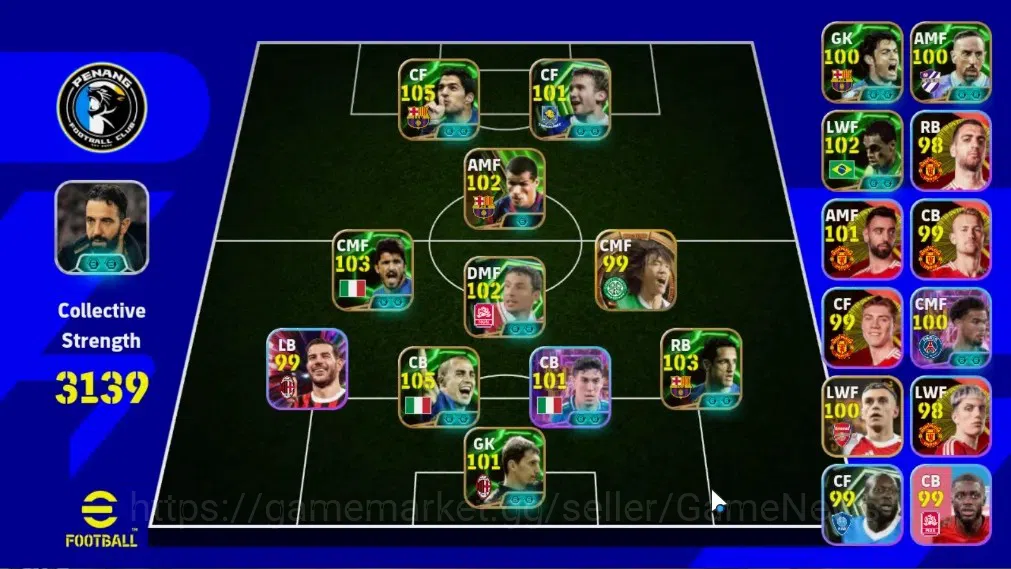 eFootball Accounts Legends & Iconic Players Android|Big Time Shunsuke Nakamura|12Epic Fabio Cannavaro,Luis 1