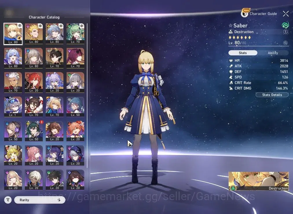 Honkai Star Rail Accounts Others ASIA|TL 64|9 Limited|Saber Premium Team|(Saber 1