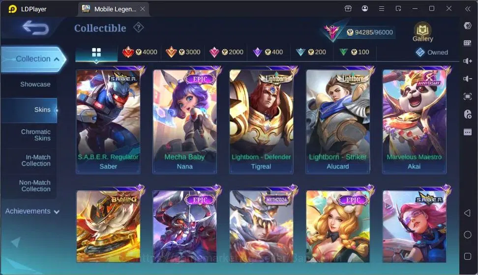 Mobile Legends: Bang Bang Accounts Global|Hero 132|Skin 360|Exalted|Collab Thamuz,Lin image 12