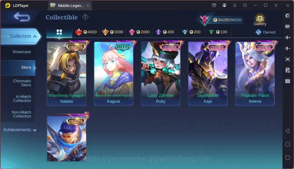 Mobile Legends: Bang Bang Accounts Global|Hero 132|Skin 360|Exalted|Collab Thamuz,Lin image 14