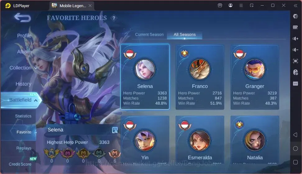 Mobile Legends: Bang Bang Accounts Global|Hero 132|Skin 360|Exalted|Collab Thamuz,Lin image 16