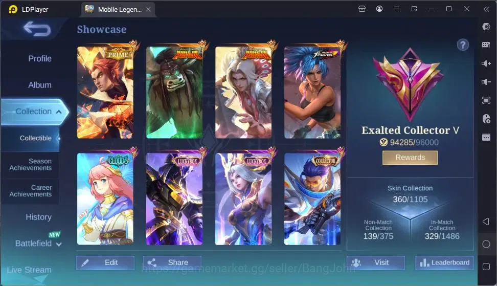 Mobile Legends: Bang Bang Accounts Global|Hero 132|Skin 360|Exalted|Collab Thamuz,Lin image 18