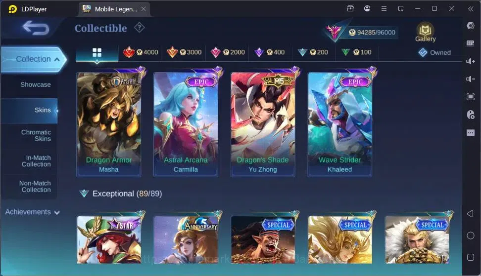 Mobile Legends: Bang Bang Accounts Global|Hero 132|Skin 360|Exalted|Collab Thamuz,Lin image 5