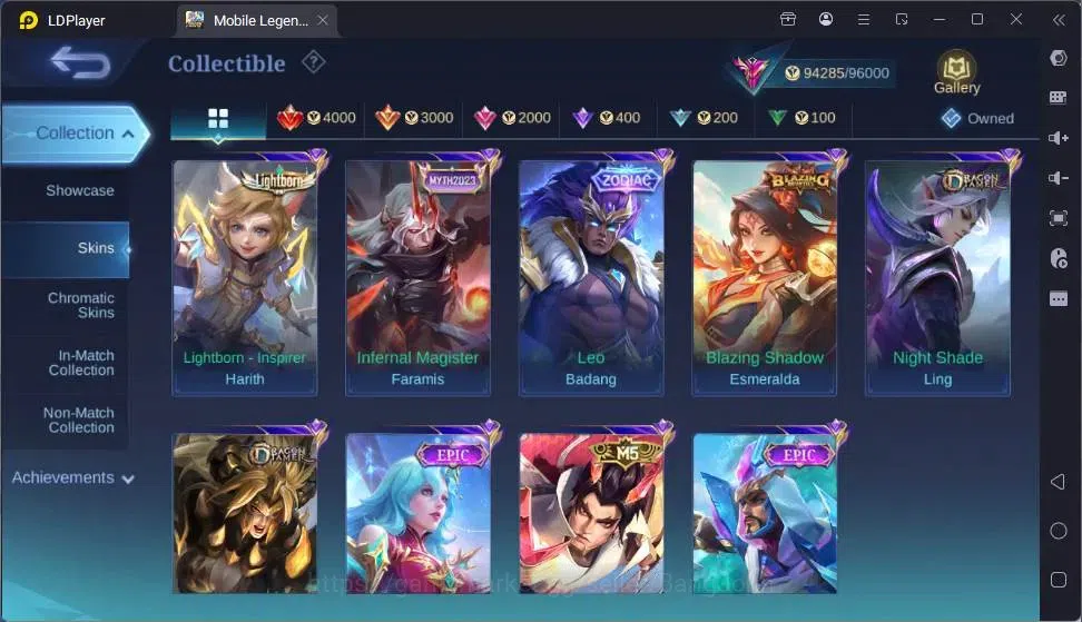 Mobile Legends: Bang Bang Accounts Global|Hero 132|Skin 360|Exalted|Collab Thamuz,Lin image 6